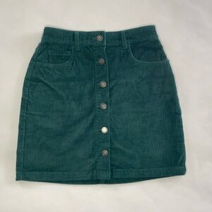 NWT Hollister Green Corduroy Ultra High Rise Skirt - Size Small